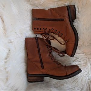Leather combat boots